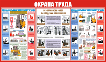 С130 Охрана труда при работе на складе (1200х700мм, пластик 3мм) - Стенды - Охрана труда на складе - Магазин охраны труда Протекторшоп